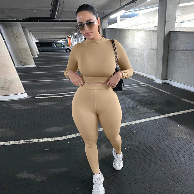 Women Sport Fitness 2 Two Piece Set Tracksuit