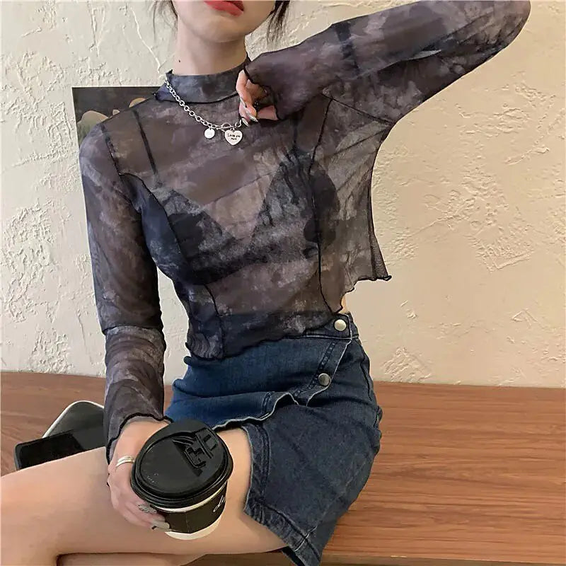 Women's Abstract Print Crop Tops